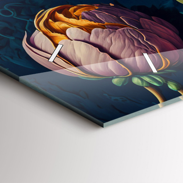 Horloge murale horizontale Bouquet de fleurs vintage