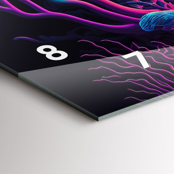 Horloge murale horizontale Champignons néon