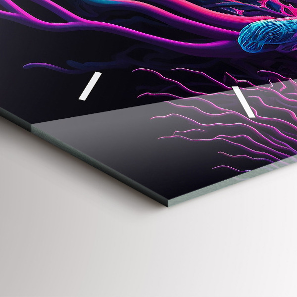 Horloge murale horizontale Champignons néon