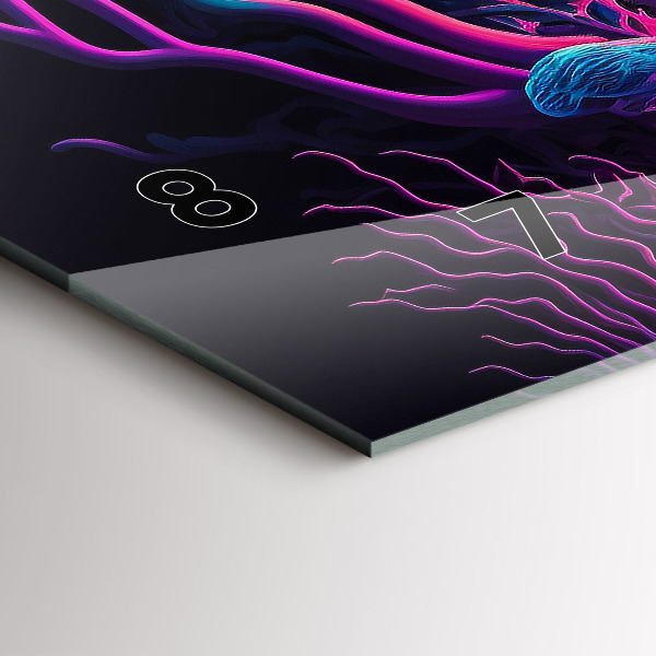 Horloge murale horizontale Champignons néon