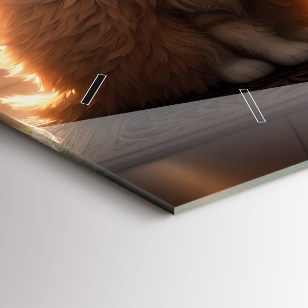 Horloge murale horizontale Quatre chatons au soleil