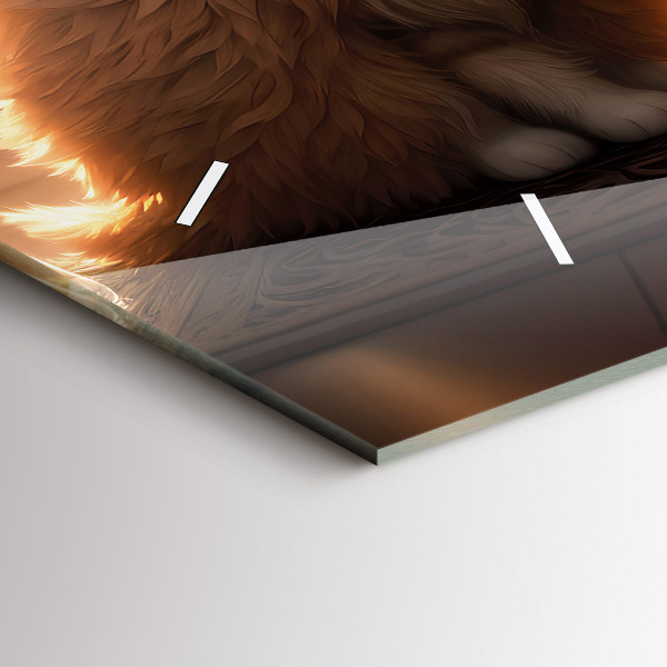 Horloge murale horizontale Quatre chatons au soleil