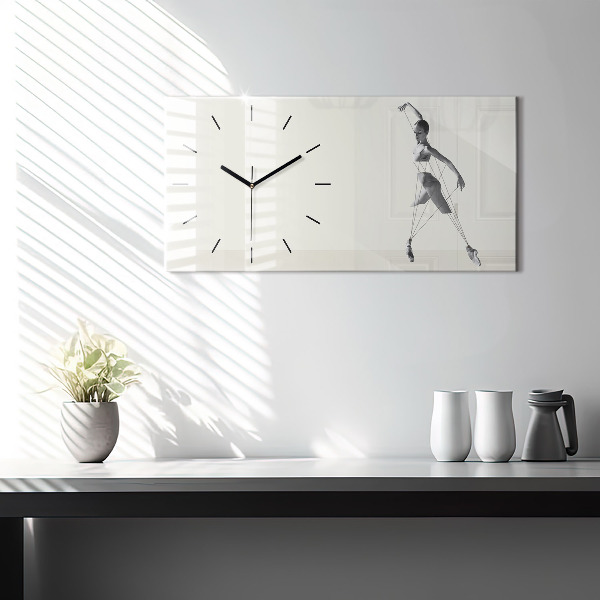 Horloge murale horizontale Danseuse abstraite