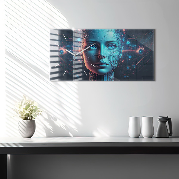 Horloge murale horizontale Intelligence artificielle