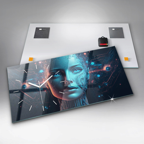 Horloge murale horizontale Intelligence artificielle