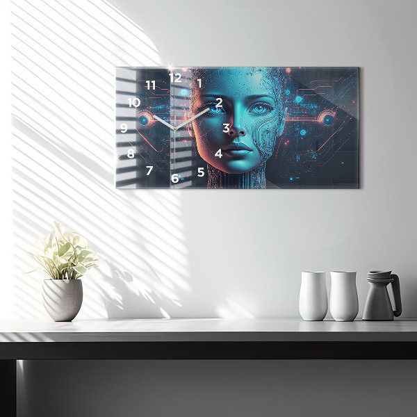Horloge murale horizontale Intelligence artificielle