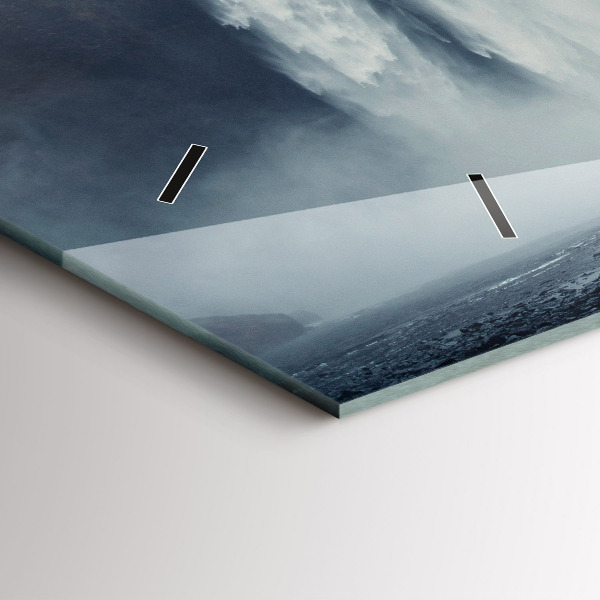 Horloge murale horizontale Paysage de cascades en Islande