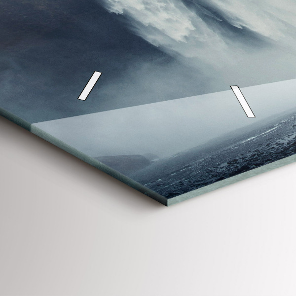 Horloge murale horizontale Paysage de cascades en Islande