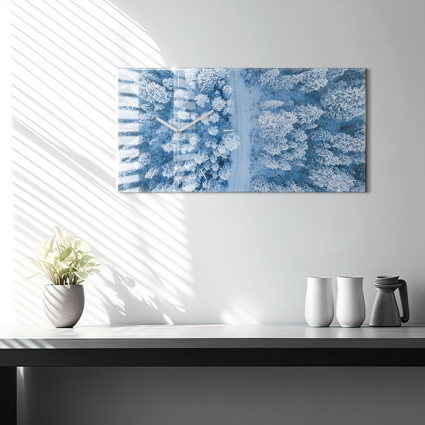 Horloge murale horizontale 'Forêt vue d''un drone'