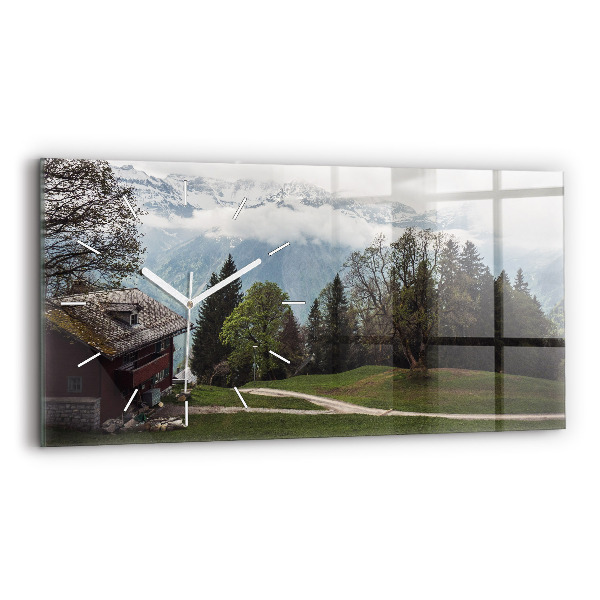 Horloge murale horizontale Vue sur la montagne