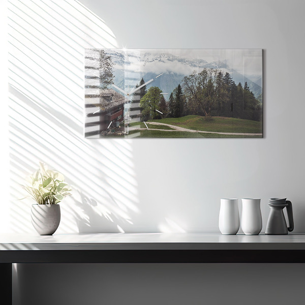 Horloge murale horizontale Vue sur la montagne