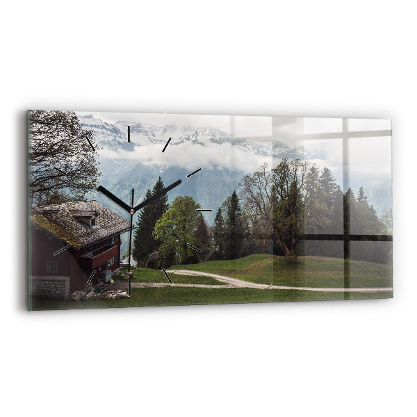 Horloge murale horizontale Vue sur la montagne