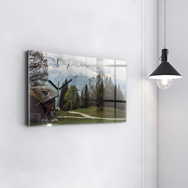 Horloge murale horizontale Vue sur la montagne