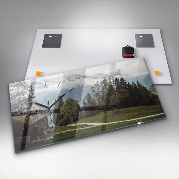 Horloge murale horizontale Vue sur la montagne