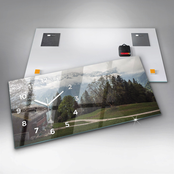 Horloge murale horizontale Vue sur la montagne