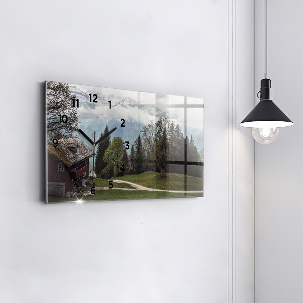 Horloge murale horizontale Vue sur la montagne