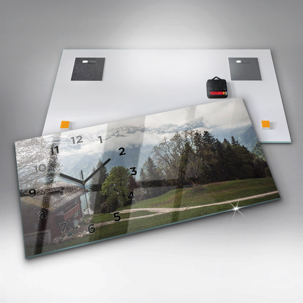 Horloge murale horizontale Vue sur la montagne