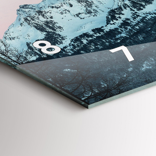 Horloge murale horizontale Chaîne de montagnes en hiver