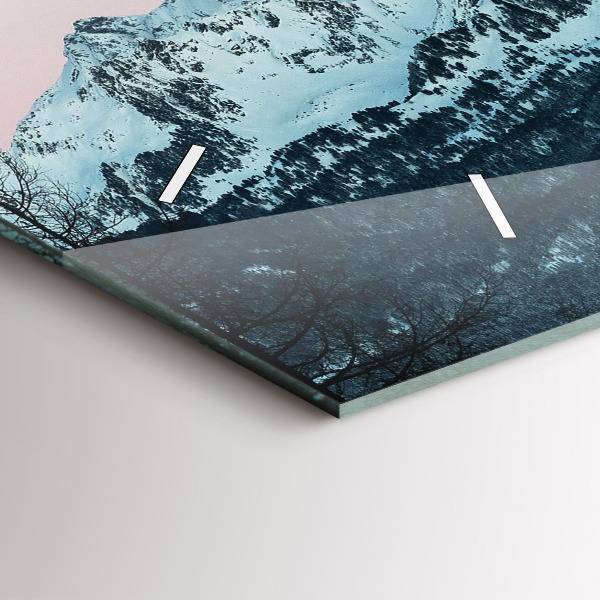 Horloge murale horizontale Chaîne de montagnes en hiver