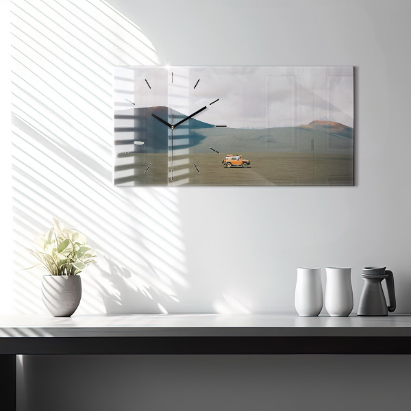 Horloge murale horizontale Véhicule dans le désert du Kamtchatka