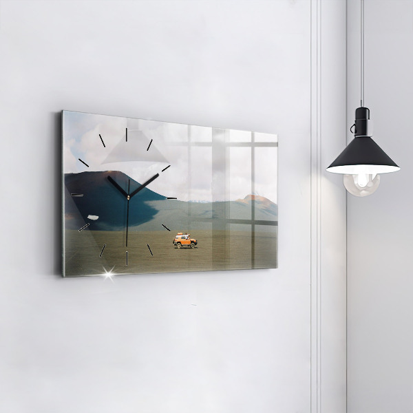 Horloge murale horizontale Véhicule dans le désert du Kamtchatka