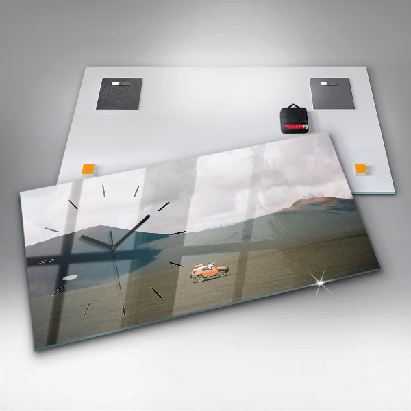 Horloge murale horizontale Véhicule dans le désert du Kamtchatka