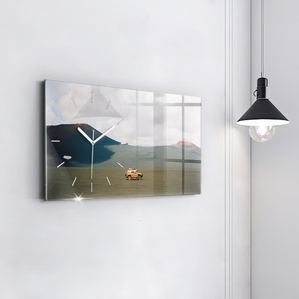 Horloge murale horizontale Véhicule dans le désert du Kamtchatka