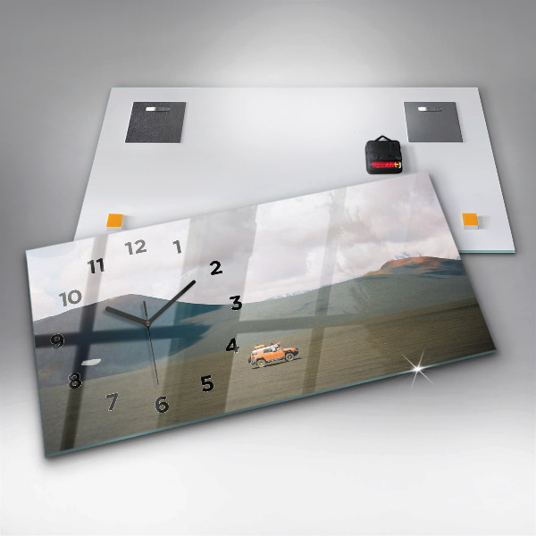 Horloge murale horizontale Véhicule dans le désert du Kamtchatka