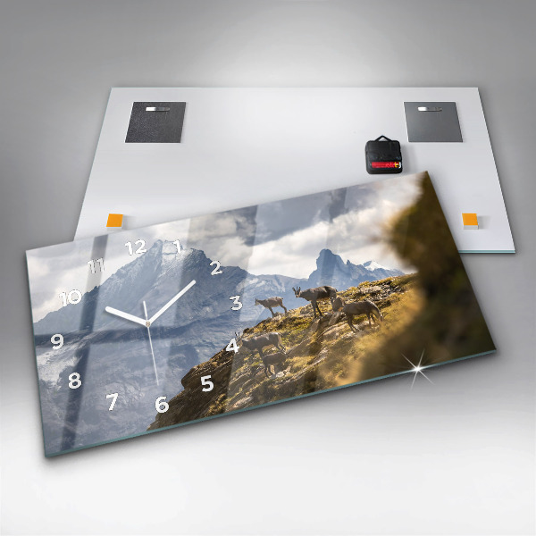 Horloge murale horizontale 'Chèvre dans la Vallée d''Aoste'