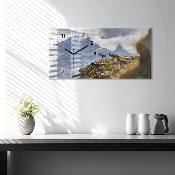 Horloge murale horizontale 'Chèvre dans la Vallée d''Aoste'