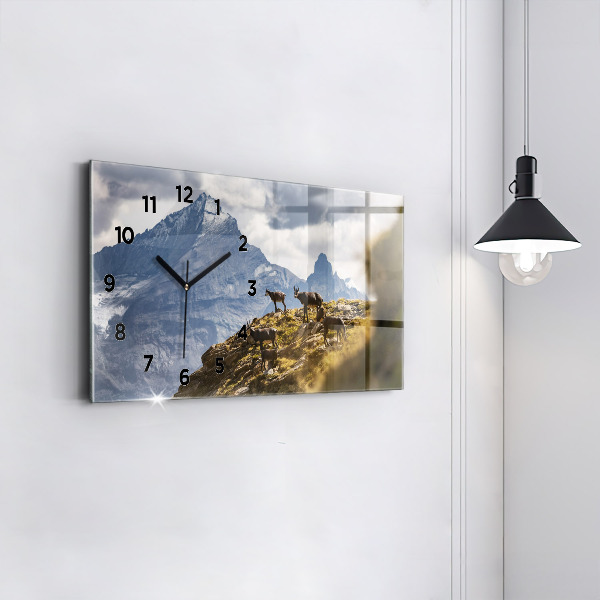 Horloge murale horizontale 'Chèvre dans la Vallée d''Aoste'