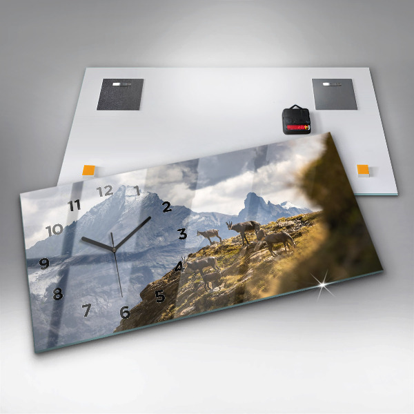 Horloge murale horizontale 'Chèvre dans la Vallée d''Aoste'