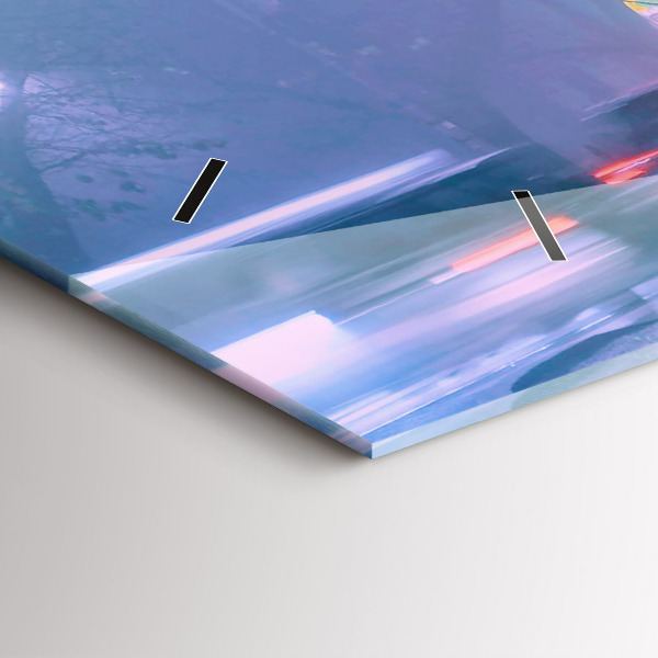 Horloge rectangulaire horizontale Varsovie dans le brouillard