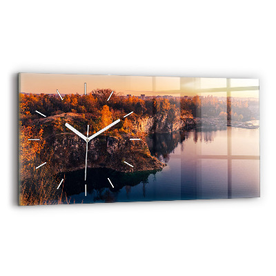 Horloge murale horizontale Cracovie lac Zakrzówek automne