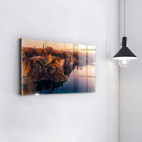 Horloge murale horizontale Cracovie lac Zakrzówek automne