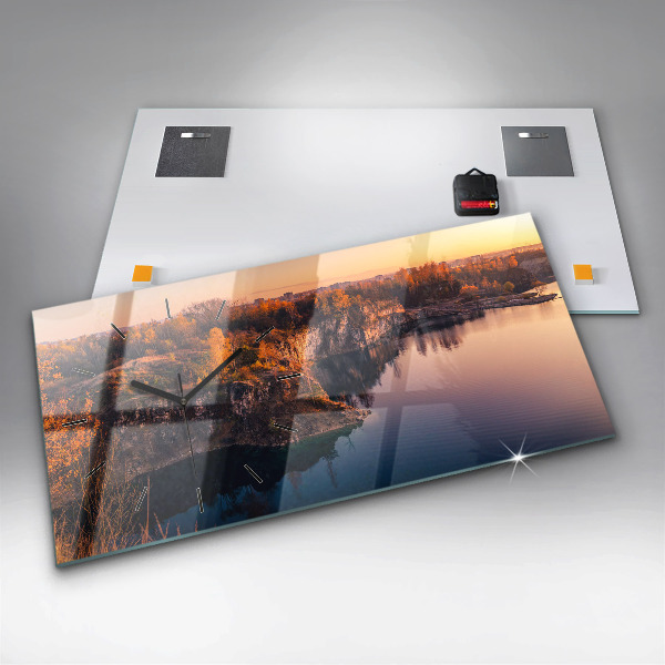 Horloge murale horizontale Cracovie lac Zakrzówek automne