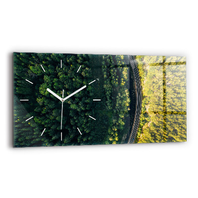 Horloge murale horizontale 'La forêt vue à vol d''oiseau'