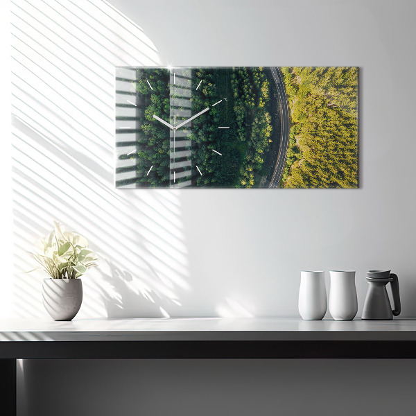 Horloge murale horizontale 'La forêt vue à vol d''oiseau'