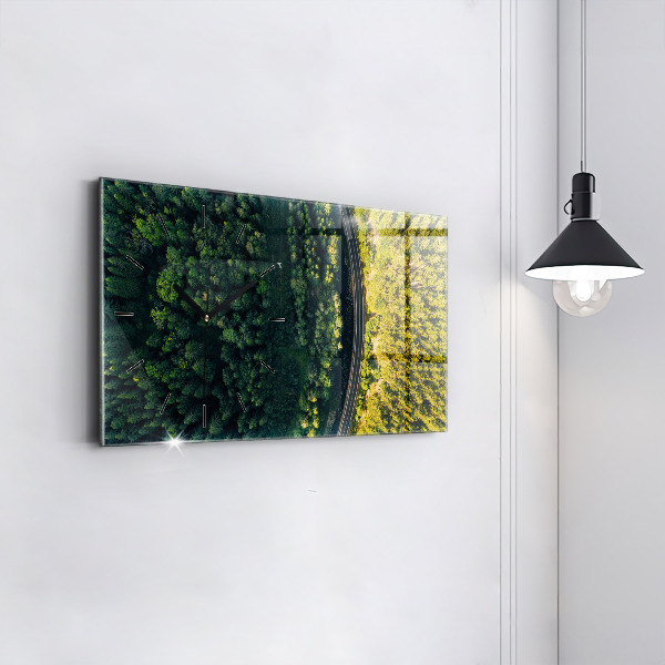 Horloge murale horizontale 'La forêt vue à vol d''oiseau'