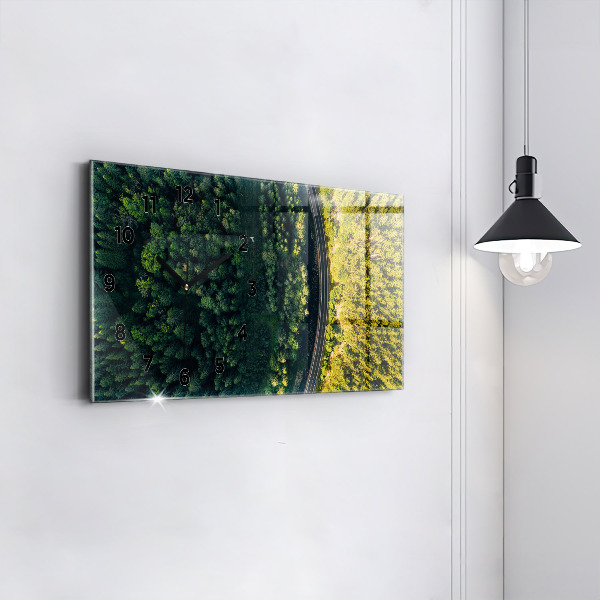 Horloge murale horizontale 'La forêt vue à vol d''oiseau'
