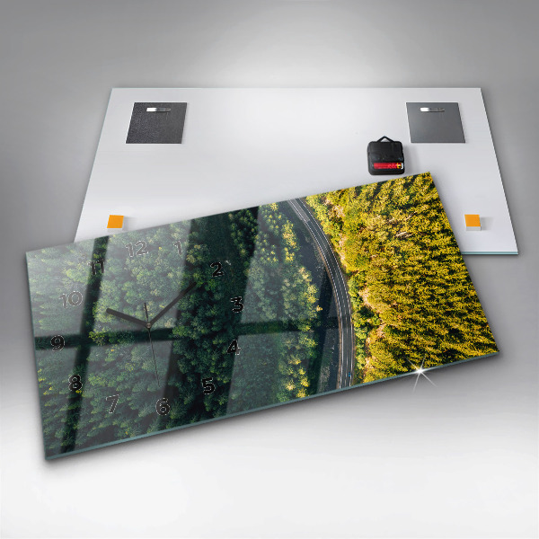 Horloge murale horizontale 'La forêt vue à vol d''oiseau'