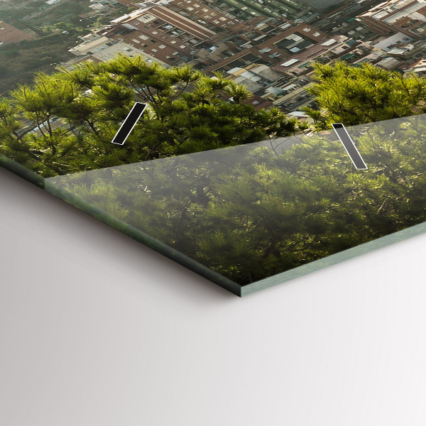 Horloge murale horizontale Vue de Barcelone sur Montjuic