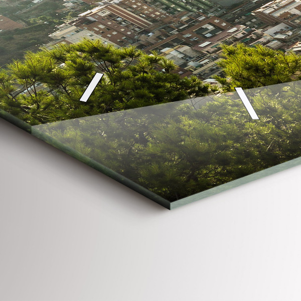 Horloge murale horizontale Vue de Barcelone sur Montjuic