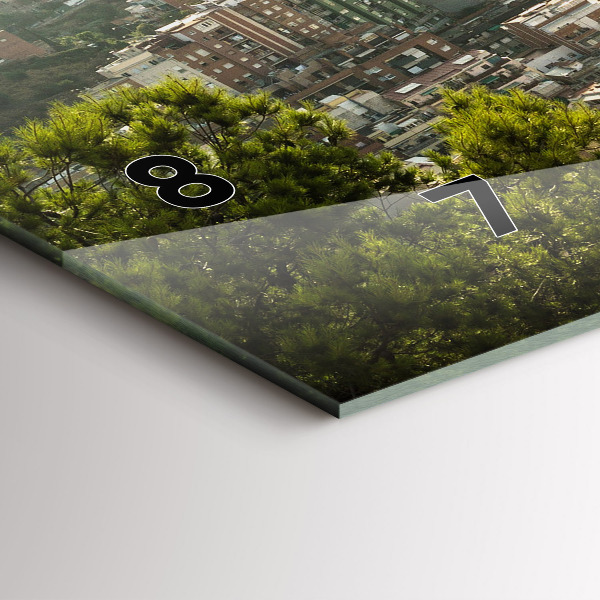 Horloge murale horizontale Vue de Barcelone sur Montjuic