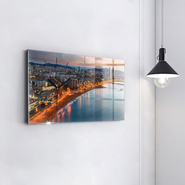 Horloge rectangulaire horizontale Plage de Barcelone