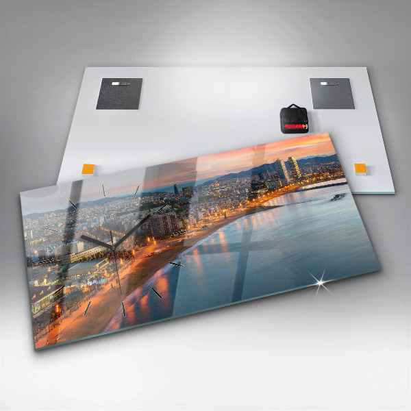 Horloge rectangulaire horizontale Plage de Barcelone