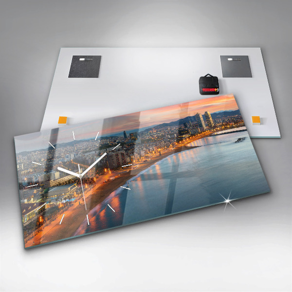 Horloge rectangulaire horizontale Plage de Barcelone