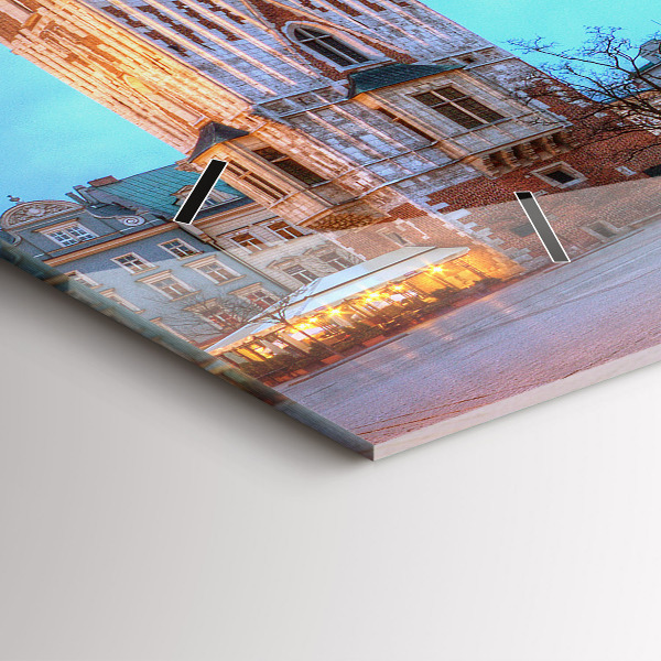 Horloge rectangulaire horizontale Place du marché principal de Cracovie