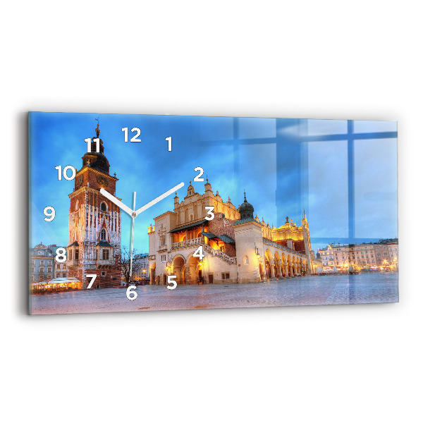 Horloge rectangulaire horizontale Place du marché principal de Cracovie