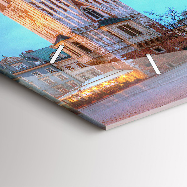 Horloge rectangulaire horizontale Place du marché principal de Cracovie